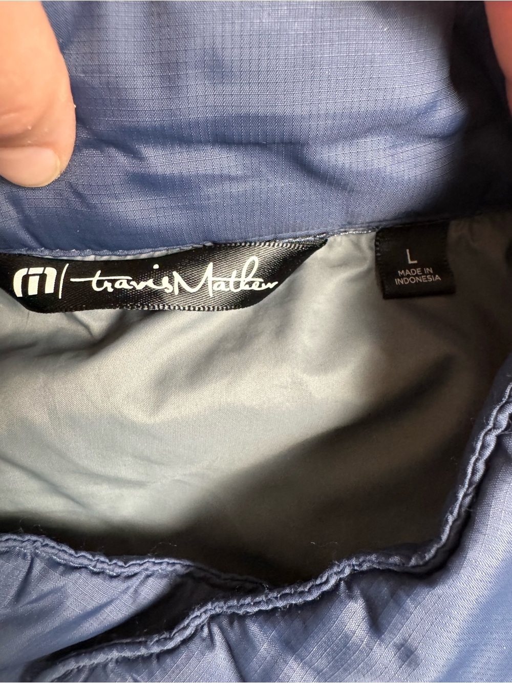 Travis Mathew Palisades Nylon Puffer Jacket Full Zip Blue Men’s L Retail $199 - Picture 4 of 9